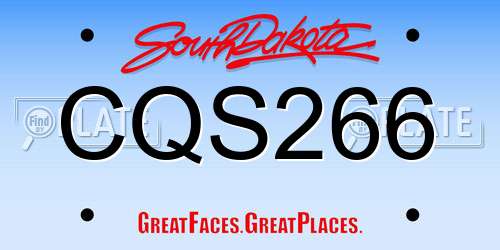 CQS266 South Dakota License Plate