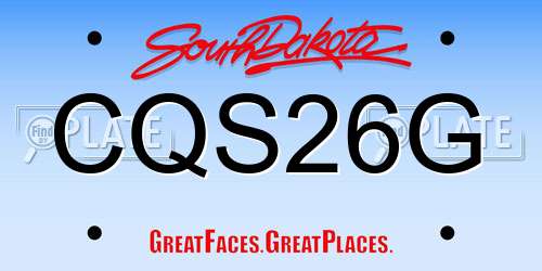 CQS26G South Dakota License Plate