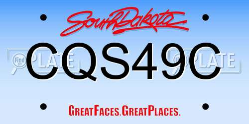 CQS49C South Dakota License Plate