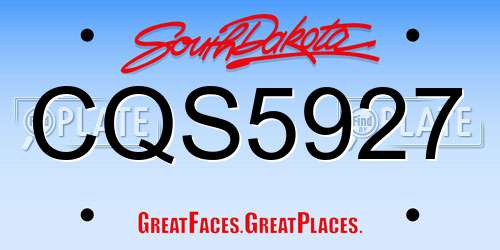 CQS5927 South Dakota License Plate