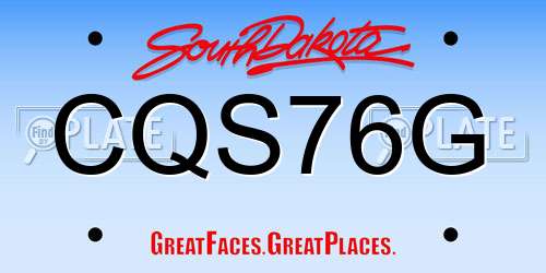 CQS76G South Dakota License Plate