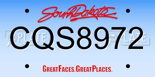 CQS8972 South Dakota License Plate