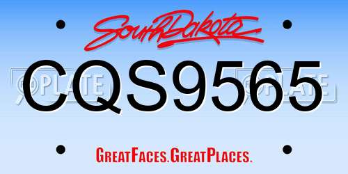 CQS9565 South Dakota License Plate