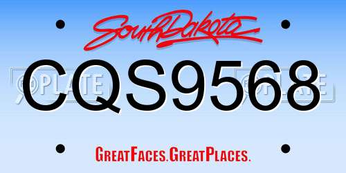 CQS9568 South Dakota License Plate