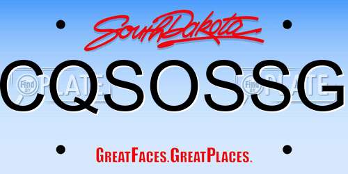 CQSOSSG South Dakota License Plate