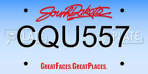 CQU557 South Dakota License Plate