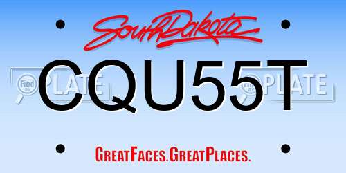 CQU55T South Dakota License Plate