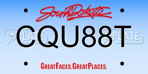 CQU88T South Dakota License Plate