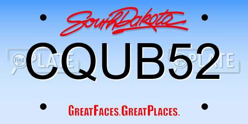 CQUB52 South Dakota License Plate