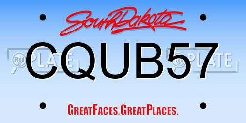CQUB57 South Dakota License Plate