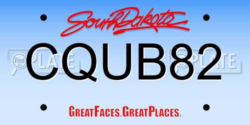 CQUB82 South Dakota License Plate