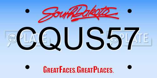 CQUS57 South Dakota License Plate