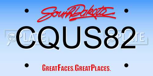 CQUS82 South Dakota License Plate