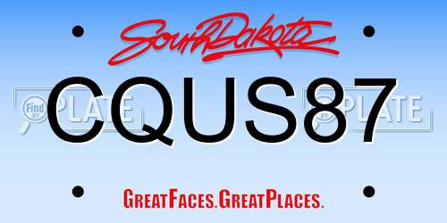 CQUS87 South Dakota License Plate