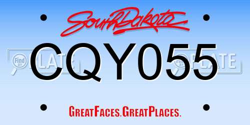 CQY055 South Dakota License Plate