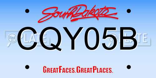 CQY05B South Dakota License Plate