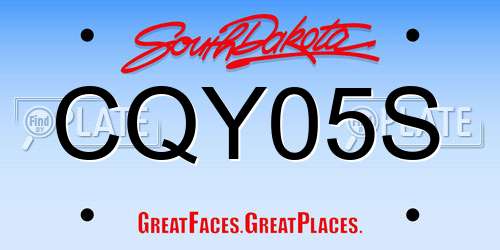 CQY05S South Dakota License Plate