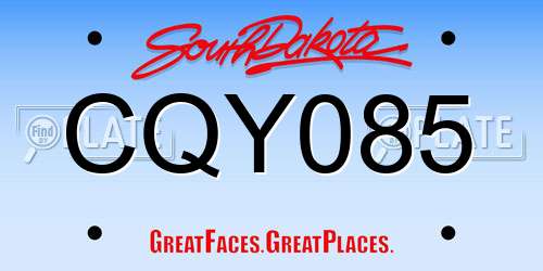 CQY085 South Dakota License Plate