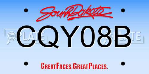 CQY08B South Dakota License Plate