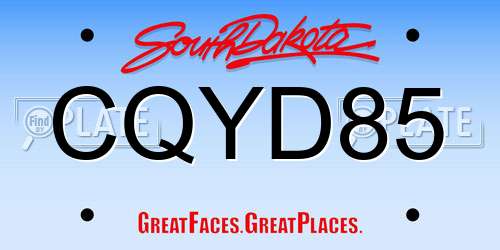 CQYD85 South Dakota License Plate