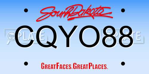 CQYO88 South Dakota License Plate