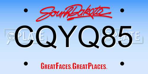 CQYQ85 South Dakota License Plate