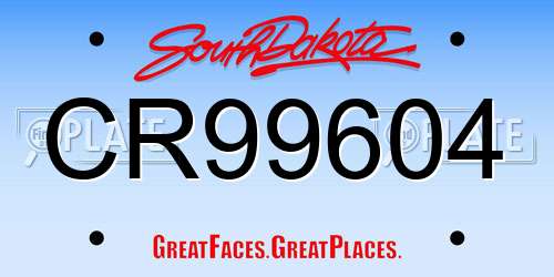 CR99604 South Dakota License Plate