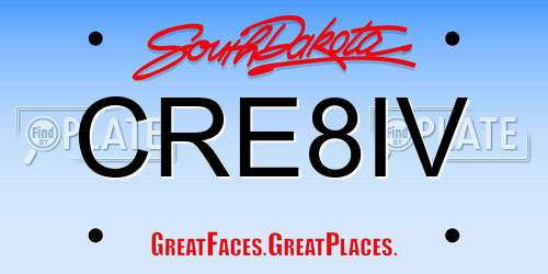 CRE8IV South Dakota License Plate