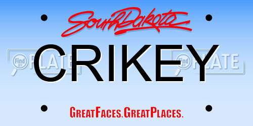 CRIKEY South Dakota License Plate