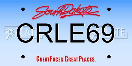 CRLE69 South Dakota License Plate