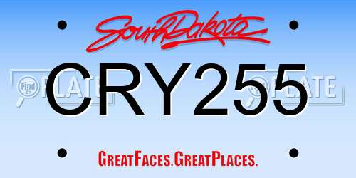 CRY255 South Dakota License Plate