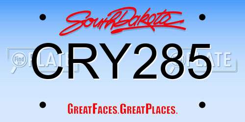 CRY285 South Dakota License Plate