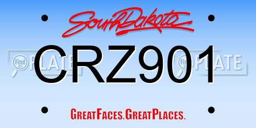 CRZ901 South Dakota License Plate
