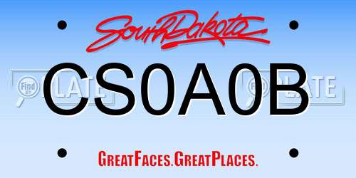 CS0A0B South Dakota License Plate