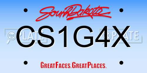 CS1G4X South Dakota License Plate