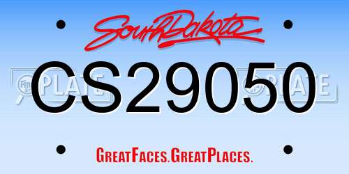 CS29050 South Dakota License Plate