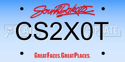 CS2X0T South Dakota License Plate