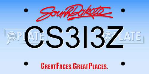 CS3I3Z South Dakota License Plate