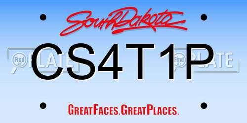 CS4T1P South Dakota License Plate
