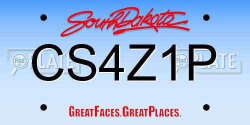 CS4Z1P South Dakota License Plate