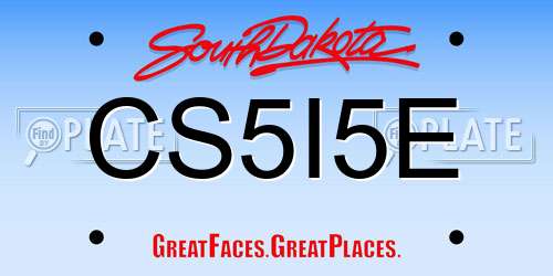CS5I5E South Dakota License Plate