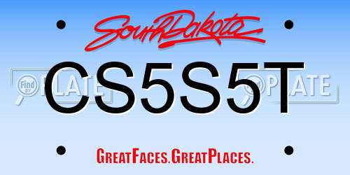 CS5S5T South Dakota License Plate