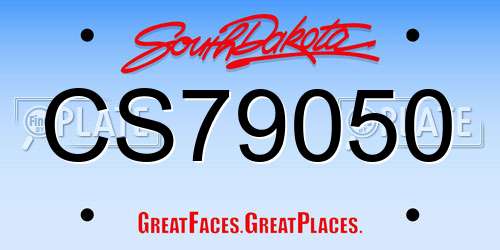 CS79050 South Dakota License Plate