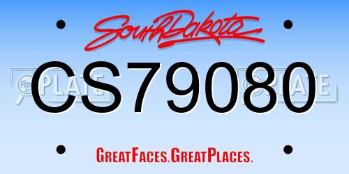 CS79080 South Dakota License Plate