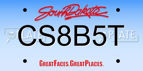 CS8B5T South Dakota License Plate