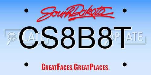 CS8B8T South Dakota License Plate