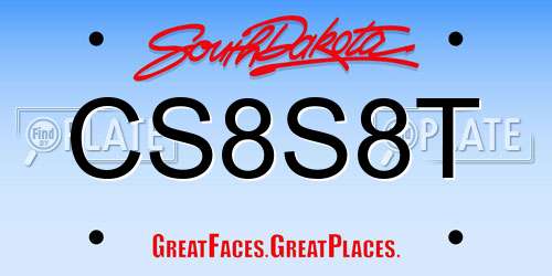 CS8S8T South Dakota License Plate