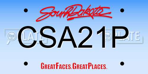 CSA21P South Dakota License Plate