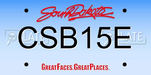 CSB15E South Dakota License Plate