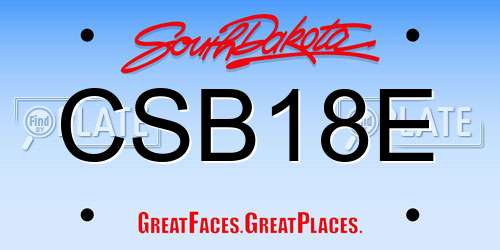 CSB18E South Dakota License Plate